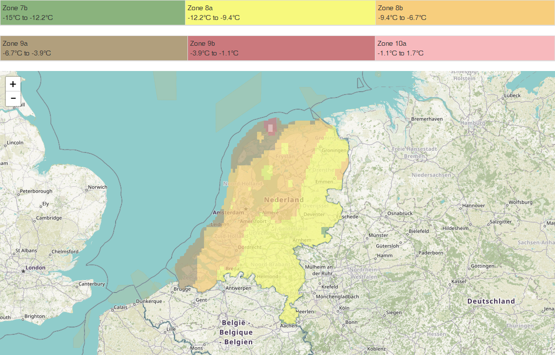 Nederland Hardheidszone Kaart